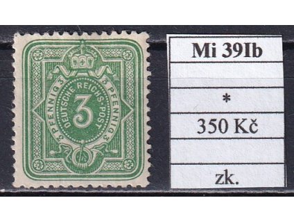 Deutsches Reich Mi 39 Ib po nálepce zkoušené