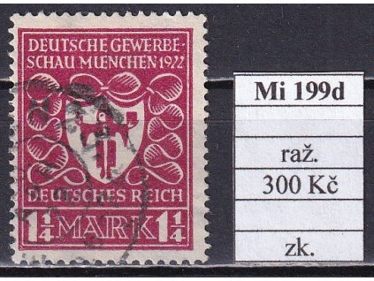 Deutsches Reich Mi 199 d razítkované zkoušené
