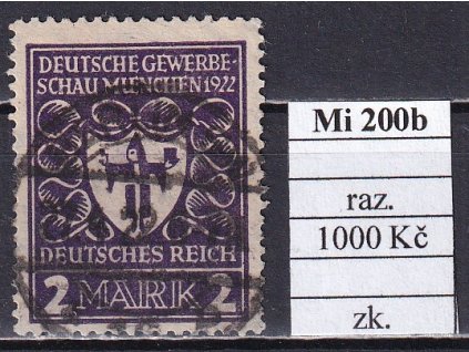 Deutsches Reich Mi 200 b razítkované zkoušené