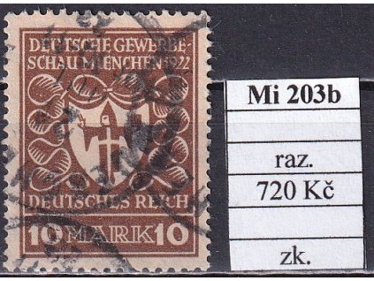 Deutsches Reich Mi 203 b razítkované zkoušené