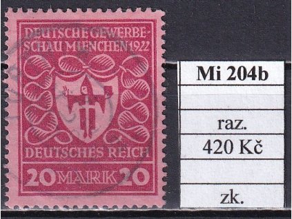 Deutsches Reich Mi 204 b razítkované zkoušené