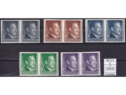 Generalgouvernement Mi 71-75 U dvoupáska svěží