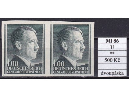 Generalgouvernement Mi 86 U dvoupáska svěží