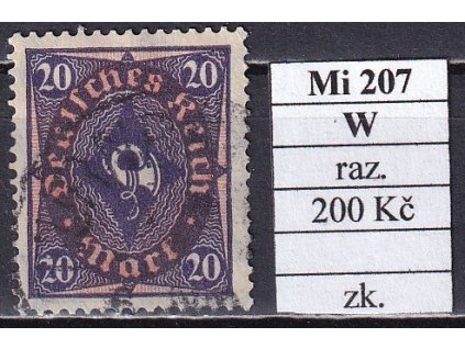 Deutsches Reich Mi 207 W razítkované zkoušené