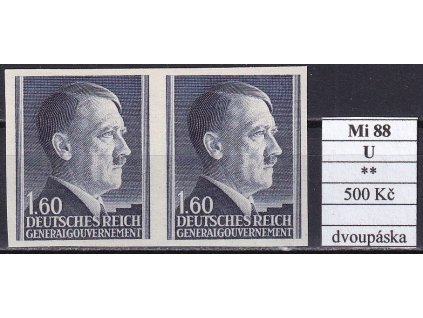 Generalgouvernement Mi 88 U dvoupáska svěží