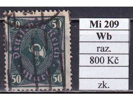 Deutsches Reich Mi 209 Wb razítkované zkoušené