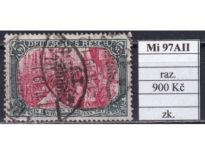 Deutsches Reich Mi 97 AII razítkované zkoušené