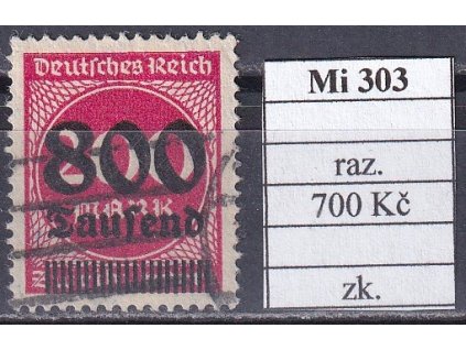 Deutsches Reich Mi 303 razítkované zkoušené