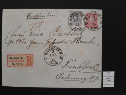 20 Pfenning dofrankovaná 10 Pfennig celinová obálka