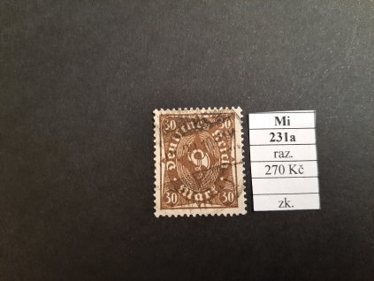 Deutsches Reich Mi 231 a razítkované zkoušené