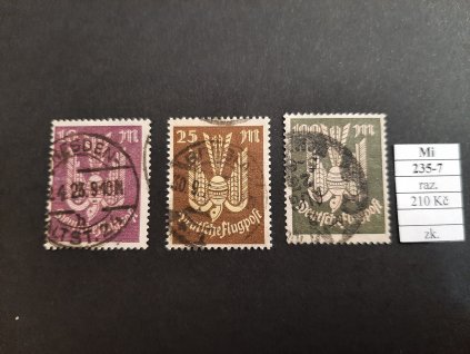 Deutsches Reich Mi 235-7 razítkované zkoušené
