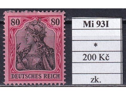 Deutsches Reich Mi 93 I po nálepce zkoušené