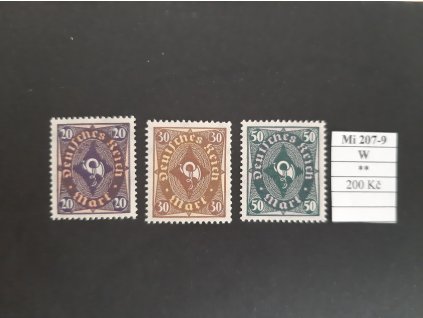 Deutsches Reich Mi 207-9 W svěží