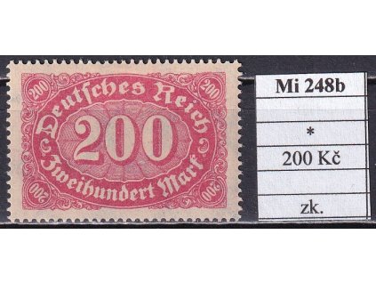 Deutsches Reich Mi 248 b po nálepce zkoušené