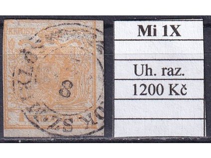 Rakousko Mi 1 X Uhorské razítko