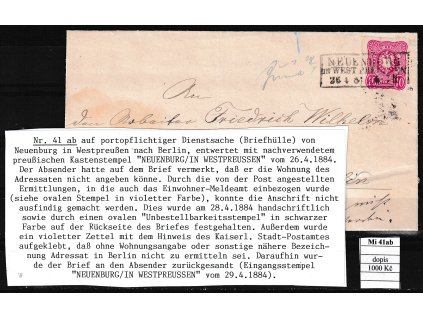 Deutsches Reich Mi 41 ab dopis