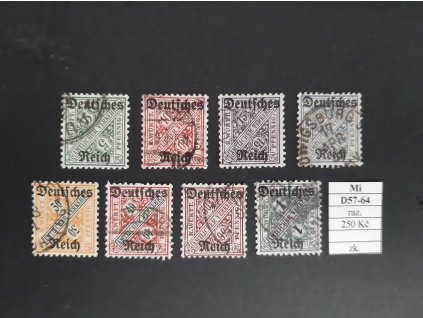 Deutsches Reich Mi D 57-64 razítkované zkoušené