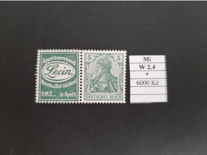 Deutsches Reich Mi W 2.4 po nálepce