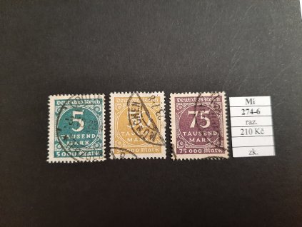 Deutsches Reich Mi 274-6 razítkované zkoušené