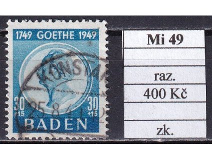 Baden Mi 49 razítkované zkoušené