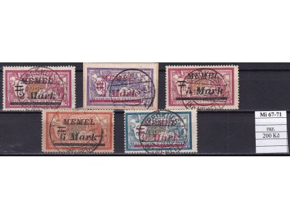 Memelgebiet Mi 67-71 razítkované
