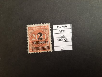 Deutsches Reich Mi 309 APb razítkované zkoušené