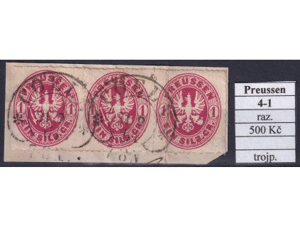Hufeisenstempel 4-1 Preussen  razítkované