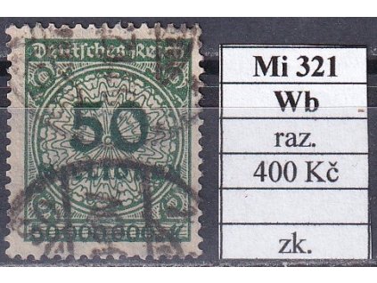 Deutsches Reich Mi 321 Wb razítkované zkoušené