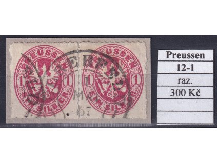 Hufeisenstempel 12-1 Preussen razítkované