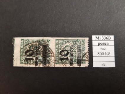 Deutsches Reich Mi 336 B posun přetisku razítkované zkoušené