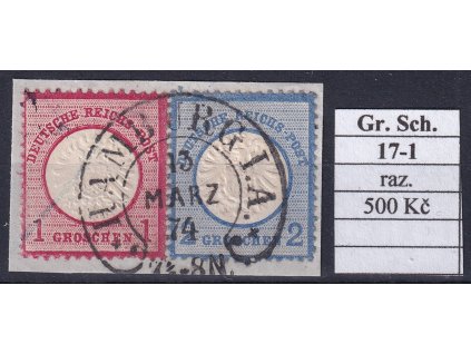 Hufeisenstempel 17-1 gr. Schild razítkované