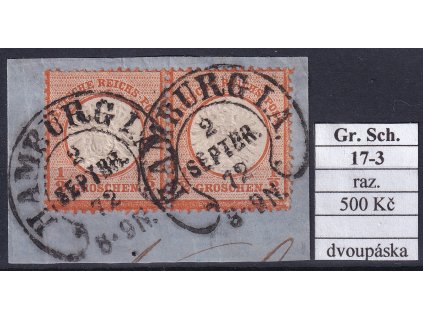 Hufeisenstempel 17-3 gr. Schild razítkované