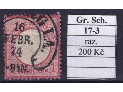 Hufeisenstempel 17-3 gr. Schild razítkované