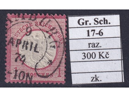 Hufeisenstempel 17-6 gr. Schild razítkované