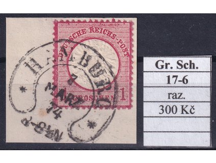 Hufeisenstempel 17-6 gr. Schild razítkované