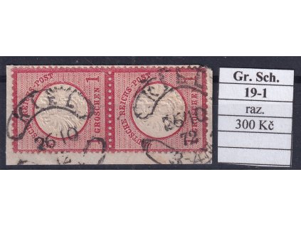 Hufeisenstempel 19-1 gr. Schild razítkované