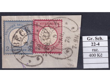 Hufeisenstempel 22-4 gr. Schild razítkované
