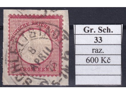 Hufeisenstempel 33 gr. Schild razítkované