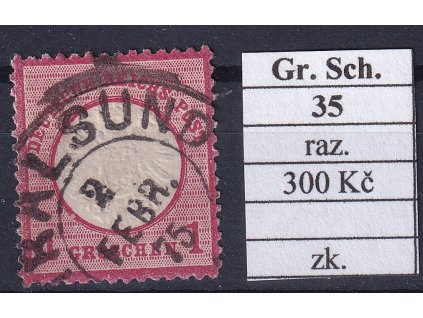 Hufeisenstempel 35 gr. Schild razítkované zkoušené