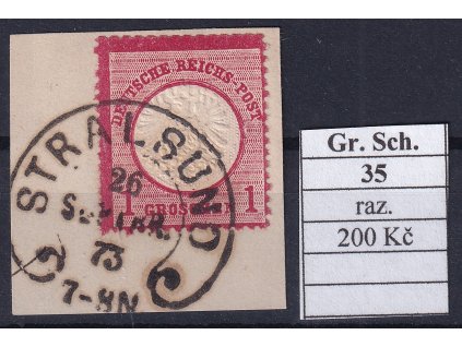 Hufeisenstempel 35 gr. Schild razítkované
