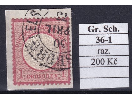 Hufeisenstempel 36-1 gr. Schild razítkované