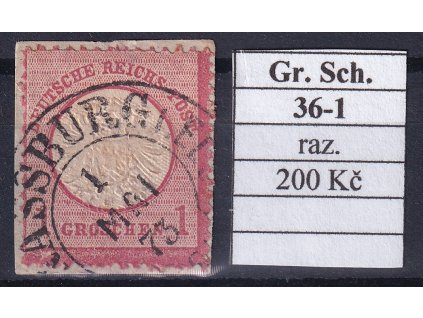 Hufeisenstempel 36-1 gr. Schild razítkované