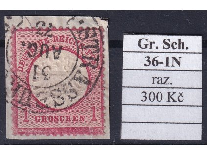Hufeisenstempel 36-1N gr. Schild razítkované