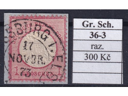 Hufeisenstempel 36-3 gr. Schild razítkované