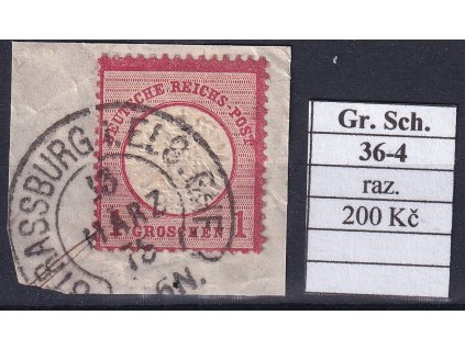 Hufeisenstempel 36-4 gr. Schild razítkované