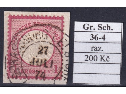 Hufeisenstempel 36-4 gr. Schild razítkované