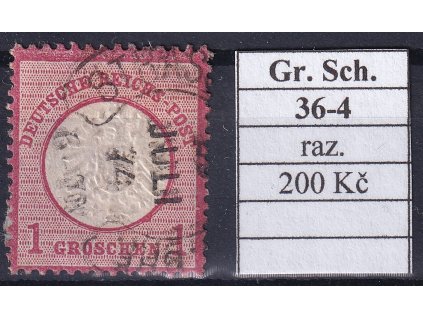 Hufeisenstempel 36-4 gr. Schild razítkované