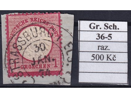 Hufeisenstempel 36-5 gr. Schild razítkované