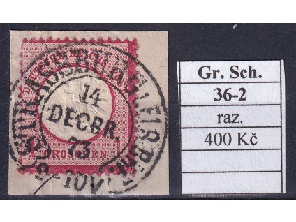 Hufeisenstempel 36-2 gr. Schild razítkované