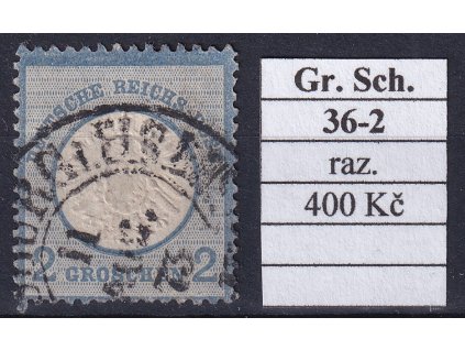 Hufeisenstempel 36-2 gr. Schild razítkované